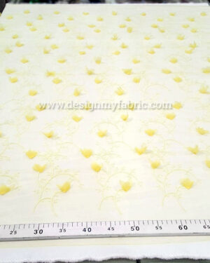3D yellow floral net fabric #80611