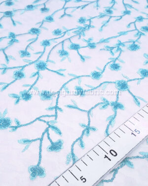 Babyblue net floral fabric #80533