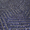 Blue stripped diamond sequined lace fabric #81829 - Image 8