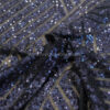 Blue stripped diamond sequined lace fabric #81829 - Image 6