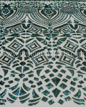 Green baroque net fabric #20010