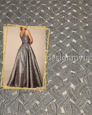 Beige and Grey conversatinal jacquard fabric #80745