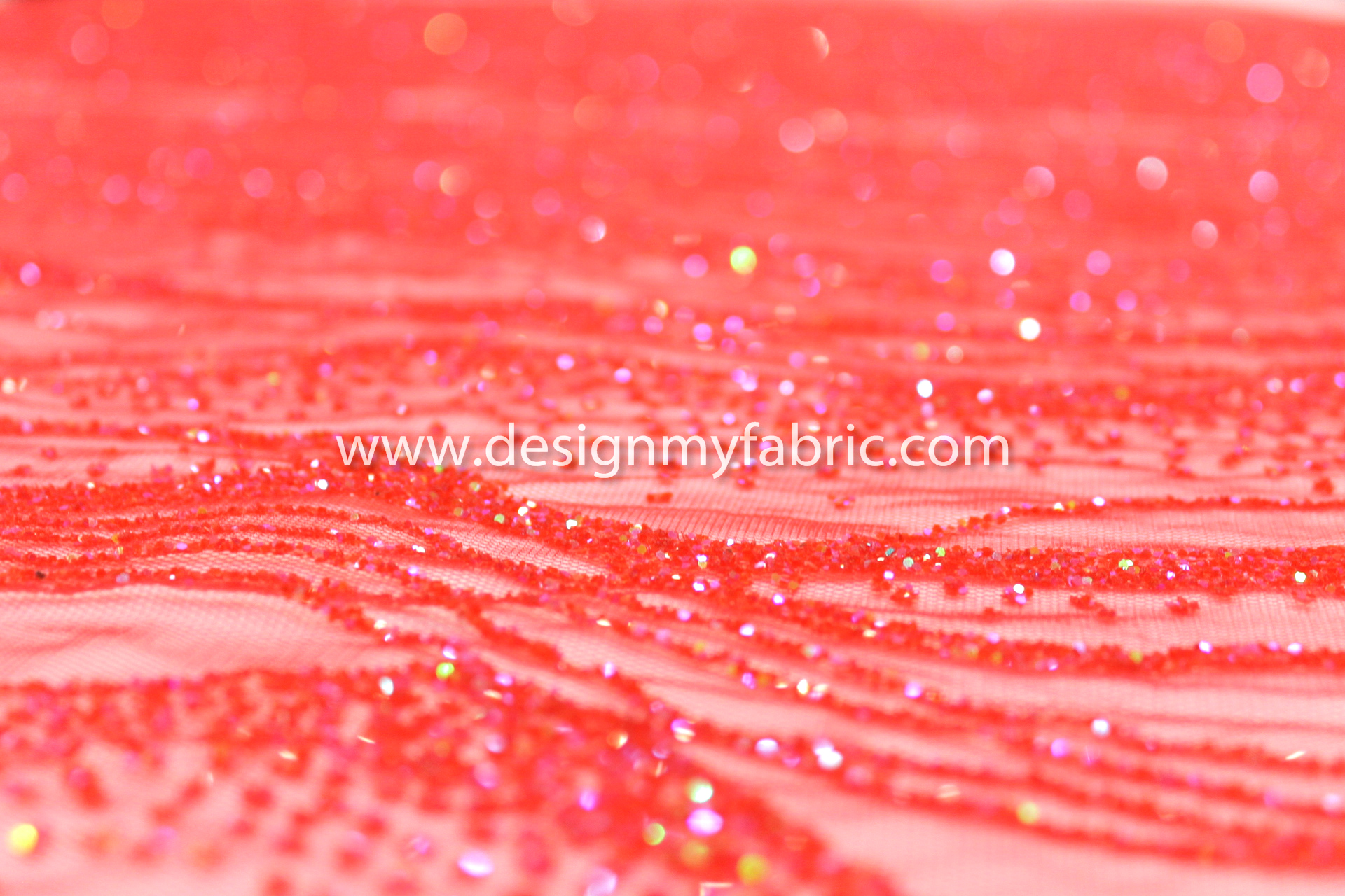 Red glitter net fabric #99576 - Design My Fabric