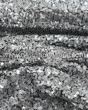 Grey net sequin fabric #82042