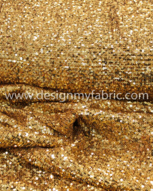 Gold net sequin fabric #81677