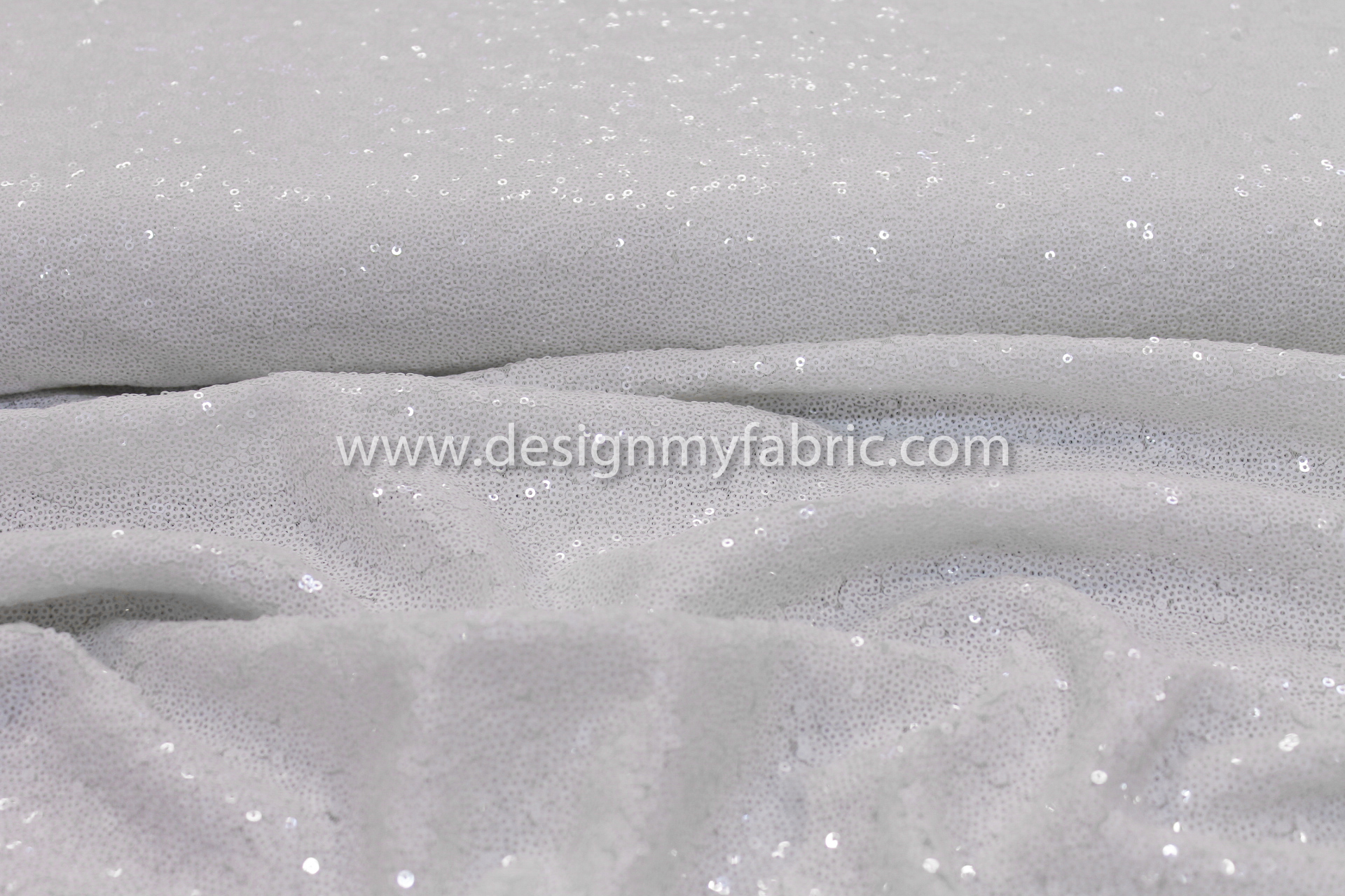 White net sequin fabric #92013 - Design My Fabric