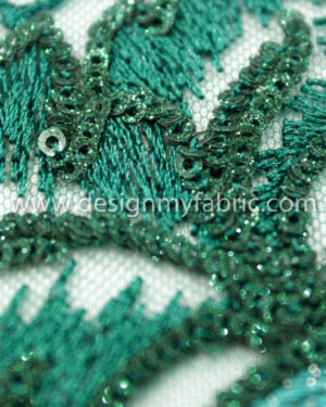 Green net sequins fabric #20528