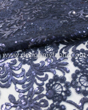 Blue net sequin fabric #81805