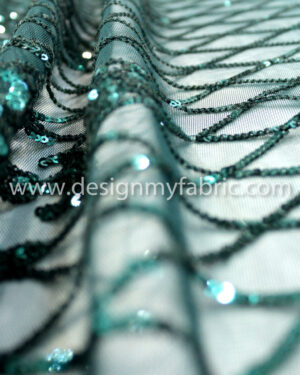 Green net sequin fabric #20486