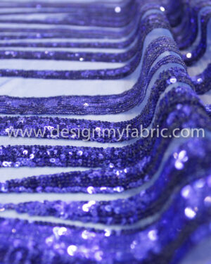 Blue net sequin fabric #20499