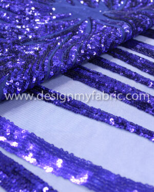 Blue net sequin fabric #20499