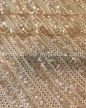 Gold net sequins fabric #81690