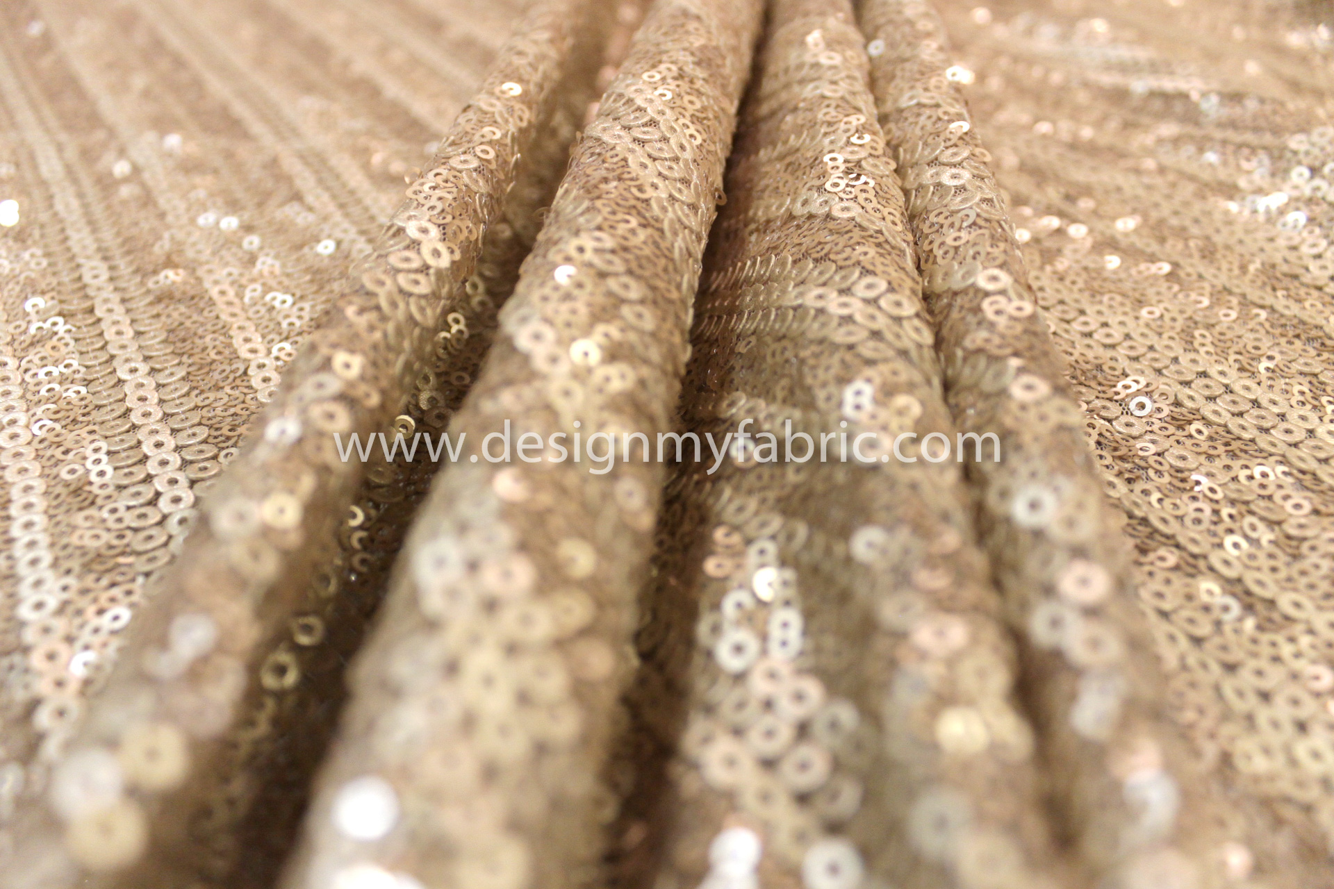 Gold net sequins fabric #81690