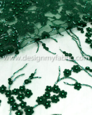 Green net beaded fabric #20478