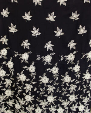 Silk Black and Gold chiffon floral fabric #20664