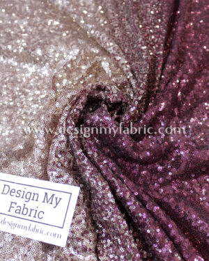 Gradient gold and burgundy sequins fabric #20606