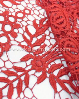 Red soluble lace fabric #20667