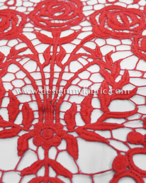Red soluble lace fabric #20667