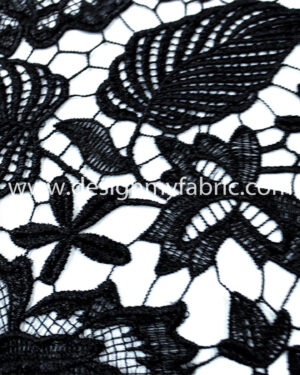 Black soluble floral fabric #80058