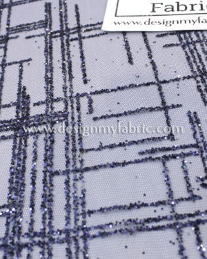 Blue net glitter fabric #20625