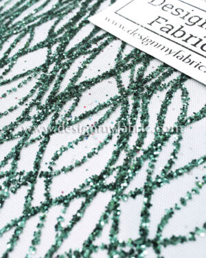 Green net glitter fabric #20626