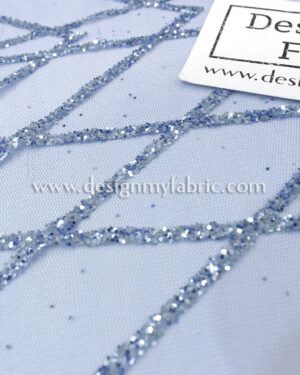 Blue net glitter fabric #91583