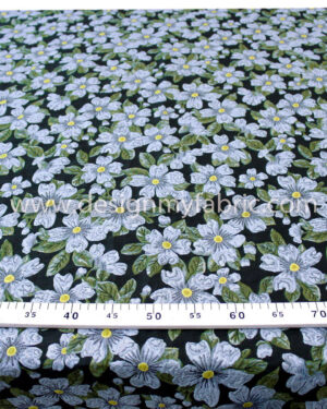 Blue and green jacquard floral fabric #91842