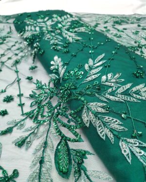 Green net floral fabric #99425