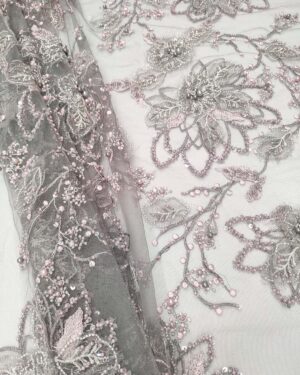 elegant dusty pink grey 3d lace