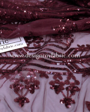 Burgundy Baroque net fabric #20483