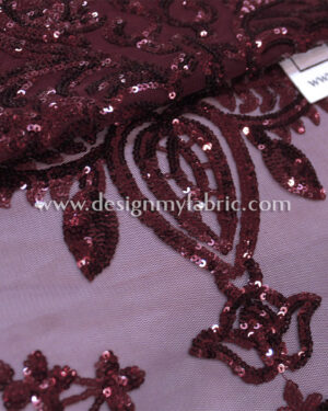Burgundy Baroque net fabric #20483