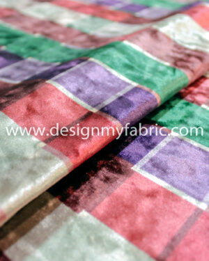 Colorful squares velvet fabric #91809