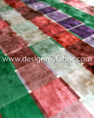 Colorful squares velvet fabric #91809