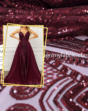 Burgundy Baroque net fabric #91475