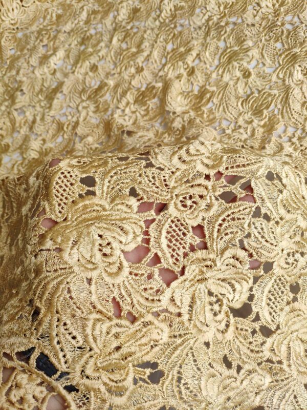 Gold Guipure floral lace