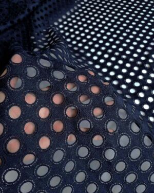Blue dots guipure  lace