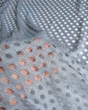 Grey dots guipure  lace