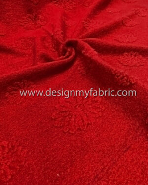 Red wool jacquard fabric #91795