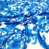 White and Blue majolica satin fabric #50206 - Image 2