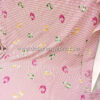 Red stripped cotton twill embroidered with feathers #91423 - Image 5