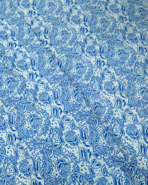 Blue floral jacquard #80698