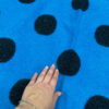 Blue jacquard wool fabric with black dots #81047 - Image 2