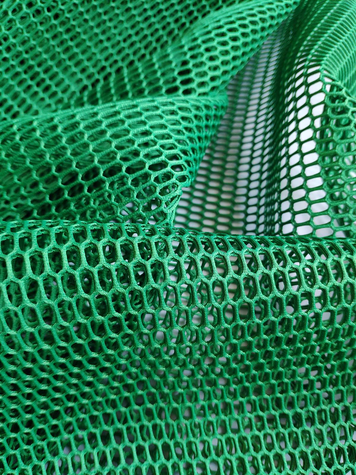 Green honeycomb air layer mesh fabric #90940