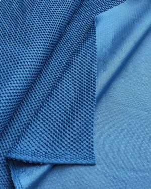 Blue honeycomb air layer mesh fabric #91773