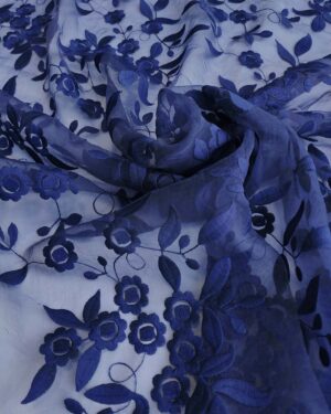Blue floral organza #80565