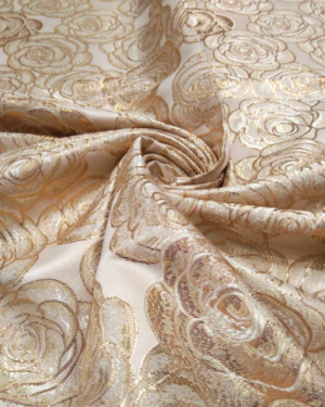 Gold jacquard with flowers #80688