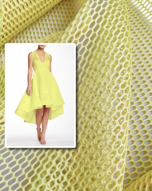 Yellow honeycomb air layer mesh fabric #90923