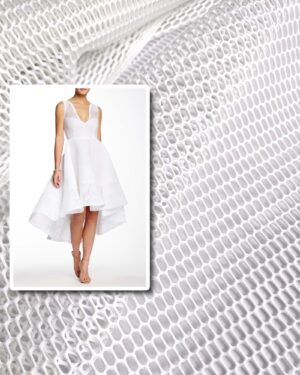 White honeycomb air layer mesh fabric #90982