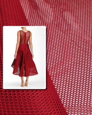 Red honeycomb air layer mesh fabric #91772