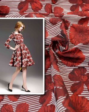 Red floral jacquard #80842